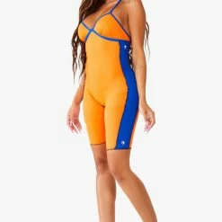 WOMENS ROMPERS & JUMPSUITS HAYDEN ROMPER - ORANGE/ROYAL Best Seller