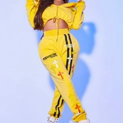 Cheapest 👏 WOMENS TRACK SETS NATASHA TRACKSET-YELLOW 👏 10 WOMENS TRACK SETS NATASHA TRACKSET-YELLOW