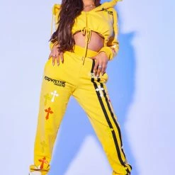 Cheapest 👏 WOMENS TRACK SETS NATASHA TRACKSET-YELLOW 👏 11 WOMENS TRACK SETS NATASHA TRACKSET-YELLOW