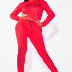 Cheap 👍 WOMENS TRACK SETS ANGEL TRACKSET-RED 🤩 13 WOMENS TRACK SETS ANGEL TRACKSET-RED