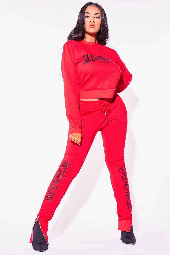 Cheap 👍 WOMENS TRACK SETS ANGEL TRACKSET-RED 🤩 5 WOMENS TRACK SETS ANGEL TRACKSET-RED