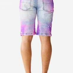 MENS SHORTS BOLIN DENIM SHORT- PINK/BLUE