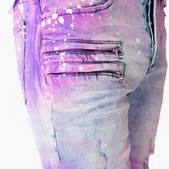 MENS SHORTS BOLIN DENIM SHORT- PINK/BLUE