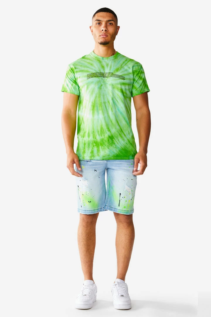 Cheap ⭐ MENS SHORTS LEELON DENIM SHORT- GREEN/BLUE 🥰 2 MENS SHORTS LEELON DENIM SHORT- GREEN/BLUE