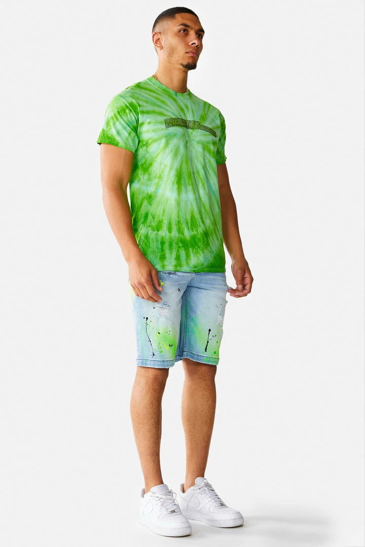 Cheap ⭐ MENS SHORTS LEELON DENIM SHORT- GREEN/BLUE 🥰 9 MENS SHORTS LEELON DENIM SHORT- GREEN/BLUE
