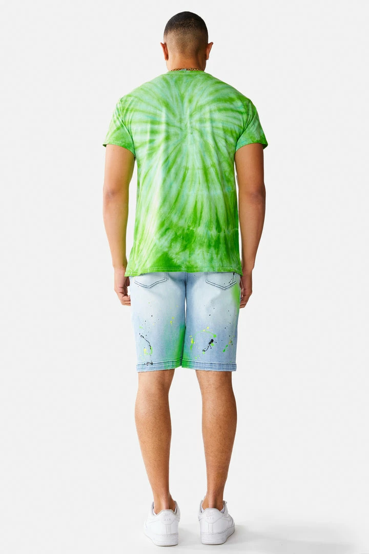 Cheap ⭐ MENS SHORTS LEELON DENIM SHORT- GREEN/BLUE 🥰 7 MENS SHORTS LEELON DENIM SHORT- GREEN/BLUE