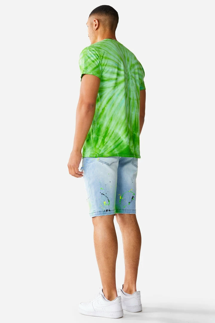 Cheap ⭐ MENS SHORTS LEELON DENIM SHORT- GREEN/BLUE 🥰 10 MENS SHORTS LEELON DENIM SHORT- GREEN/BLUE