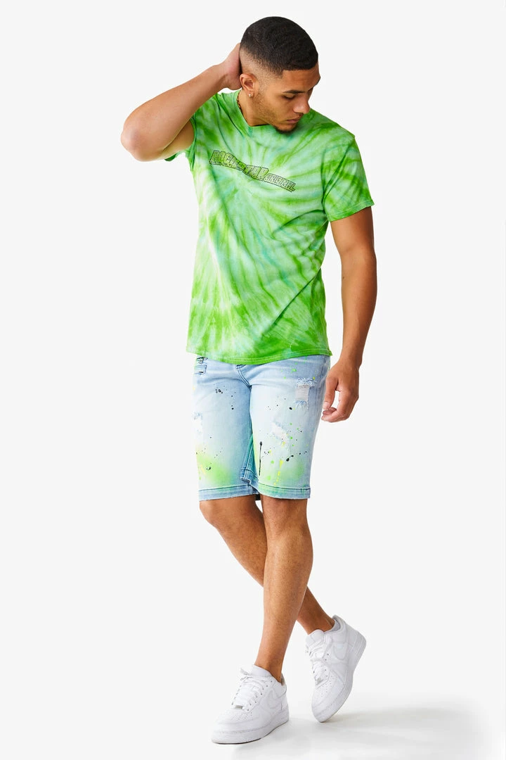 Cheap ⭐ MENS SHORTS LEELON DENIM SHORT- GREEN/BLUE 🥰 12 MENS SHORTS LEELON DENIM SHORT- GREEN/BLUE