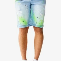 Cheap ⭐ MENS SHORTS LEELON DENIM SHORT- GREEN/BLUE 🥰 15 MENS SHORTS LEELON DENIM SHORT- GREEN/BLUE