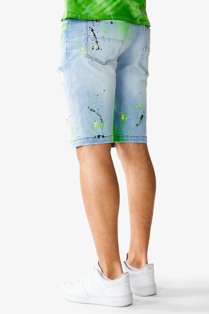 Cheap ⭐ MENS SHORTS LEELON DENIM SHORT- GREEN/BLUE 🥰 13 MENS SHORTS LEELON DENIM SHORT- GREEN/BLUE