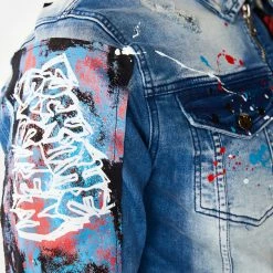 MENS DENIM JACKETS ZAYDEN PATCH DENIM JACKET- DARK WASH