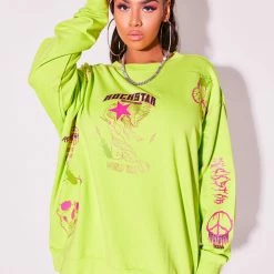 WOMENS HOODIES & SWEATSHIRTS EZRA CREWNECK SWEATSHIRT-GREEN