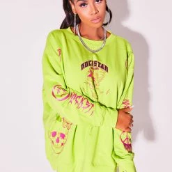 WOMENS HOODIES & SWEATSHIRTS EZRA CREWNECK SWEATSHIRT-GREEN