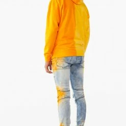 MENS JEANS STRAUD COLOR BLOCK SPRAYED JEAN- YELLOW Denim