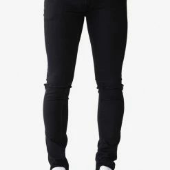 MENS JEANS OSCAR 5 POCKET JEAN / KNEE SLIT-BLACK