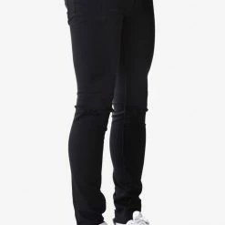 MENS JEANS OSCAR 5 POCKET JEAN / KNEE SLIT-BLACK