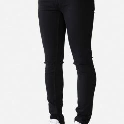 MENS JEANS OSCAR 5 POCKET JEAN / KNEE SLIT-BLACK
