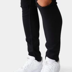 MENS JEANS OSCAR 5 POCKET JEAN / KNEE SLIT-BLACK
