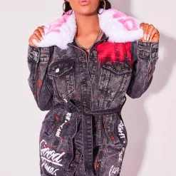 Top 10 🤩 WOMENS JACKETS Best Seller TALK ABOUT IT DISTRESSED JACKET-BLACK 🎉 15 WOMENS JACKETS Best Seller TALK ABOUT IT DISTRESSED JACKET-BLACK