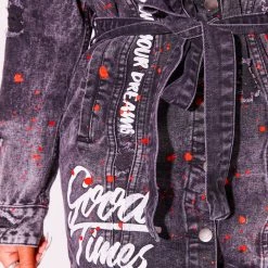 Top 10 🤩 WOMENS JACKETS Best Seller TALK ABOUT IT DISTRESSED JACKET-BLACK 🎉 16 WOMENS JACKETS Best Seller TALK ABOUT IT DISTRESSED JACKET-BLACK