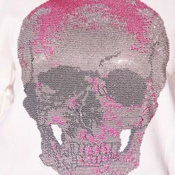 WOMENS HOODIES & SWEATSHIRTS Best Seller SKULL CREWNECK SWEATSHIRT-WHITE