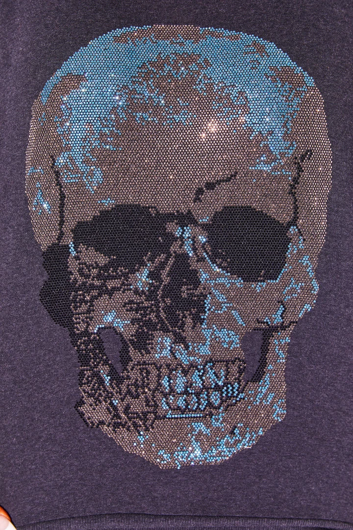 Cheapest 👏 WOMENS HOODIES & SWEATSHIRTS SKULL CREWNECK SWEATSHIRT-CHARCOAL ⭐ 6 WOMENS HOODIES & SWEATSHIRTS SKULL CREWNECK SWEATSHIRT-CHARCOAL