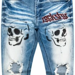 MENS JEANS LORCAN PRINTED JEAN-BLUE Denim