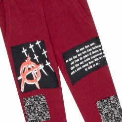MENS TRACK SETS MINO DENIM JACKET/TRACKPANT SET-BURGUNDY