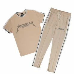 MENS TRACK SETS MOON T-SHIRT TRACKSET-BEIGE