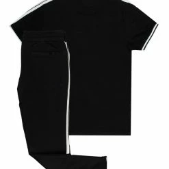 MENS TRACK SETS MOON T-SHIRT TRACKSET-BLACK