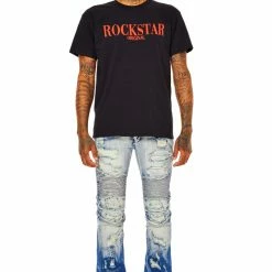 MENS JEANS MORRAY STACKED FLARE JEAN-BLUE