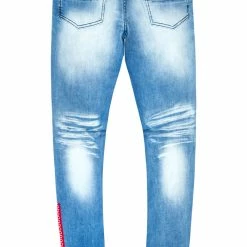 MENS JEANS Denim MIJO BANDANA PATCHWORK JEAN-BLACK