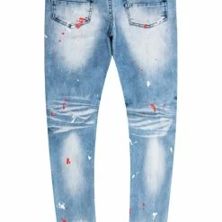 MENS JEANS Denim MORO PLAID BACKING JEAN-LIGHT WASH