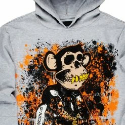 MENS HOODIES & SWEATSHIRTS NFT APE GRAPHIC HOODIE-GREY Tops