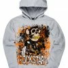 MENS HOODIES & SWEATSHIRTS NFT APE GRAPHIC HOODIE-GREY Tops