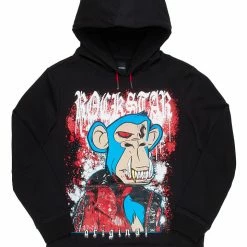 MENS HOODIES & SWEATSHIRTS NFT APE GRAPHIC HOODIE-BLACK Tops