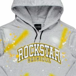 MENS HOODIES & SWEATSHIRTS NERO PAINTER HOODIE-GREY/YELLOW