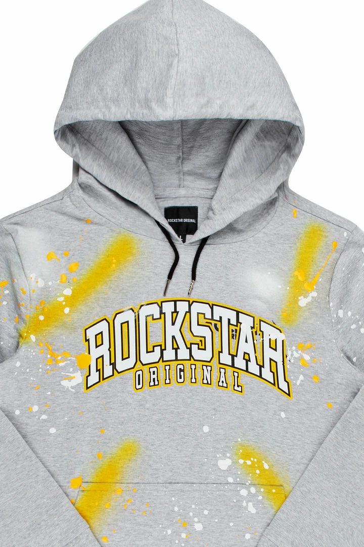 Cheapest 👏 MENS HOODIES & SWEATSHIRTS NERO PAINTER HOODIE-GREY/YELLOW 😀 2 MENS HOODIES & SWEATSHIRTS NERO PAINTER HOODIE-GREY/YELLOW