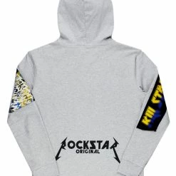 MENS HOODIES & SWEATSHIRTS NIX PATCHWORK HOODIE-HEATHER GREY Tops