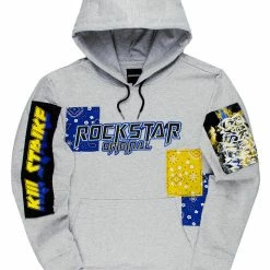 MENS HOODIES & SWEATSHIRTS NIX PATCHWORK HOODIE-HEATHER GREY Tops