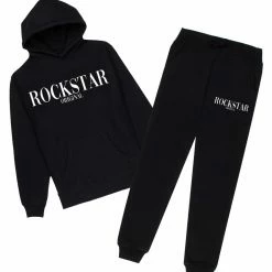 MENS TRACK SETS OCTAVIO HOODIE/JOGGER SET-BLACK