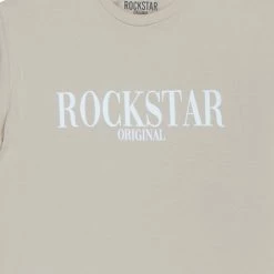 MENS TEES OCTAVIO PRINTED T-SHIRT-BEIGE/WHITE Tops