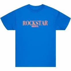 MENS TEES Tops OCTAVIO PRINTED T-SHIRT-ROYAL/ORANGE