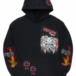 MENS HOODIES & SWEATSHIRTS OLLIE GRAPHIC HOODIE-BLACK