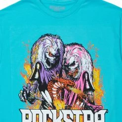 MENS TEES Tops OOGA PRINTED T-SHIRT- AQUA