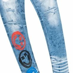 MENS JEANS Denim ORAN PRINTED JEAN-BLUE