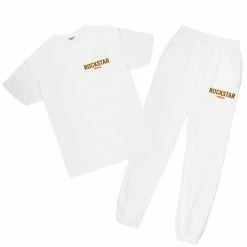 Hot Sale ⭐ MENS TRACK SETS CASEY T-SHIRT/PANT SET-WHITE 💯 10 MENS TRACK SETS CASEY T-SHIRT/PANT SET-WHITE
