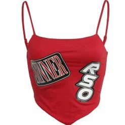 WOMENS TOPS Pepper Red Bandana Hem Tank Best Seller