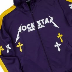 MENS TRACK SETS CHASIN GRAPHIC TRACK SET-YELLOW/PURPLE