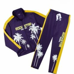 MENS TRACK SETS DONATO GRAPHIC TRACK SET-YELLOW/PURPLE